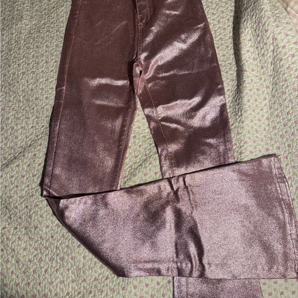 Edikted Metallic Mauve Skinny Pants